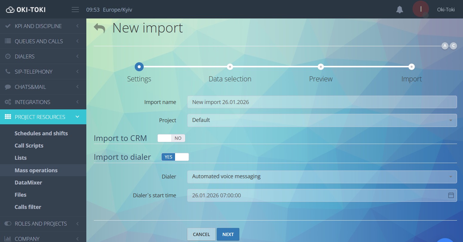 Numara ithalat ayarları