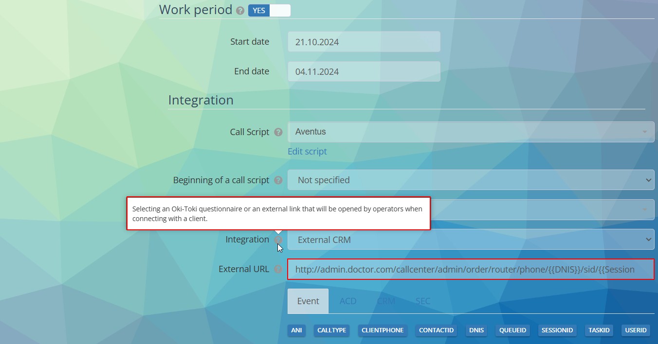 Otomatik aramada dış CRM