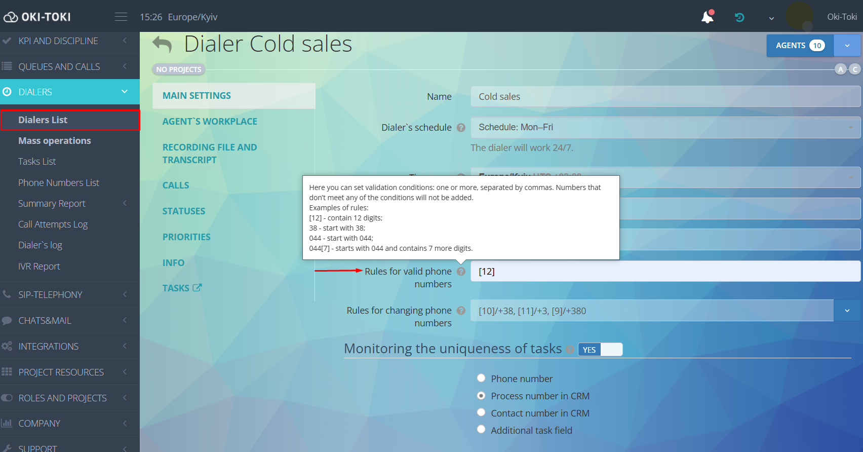 Dailer'de Validasyon