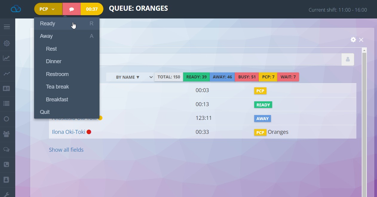 Operatör ekranında durumların değiştirilmesi