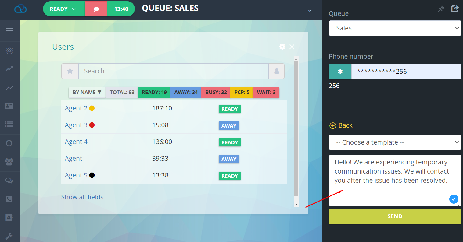 İş istasyonunda mesaj oluşturma