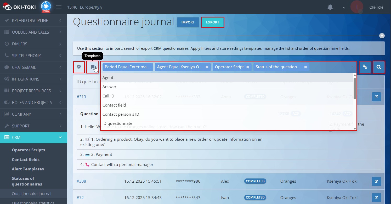 Raporun işlevselliği